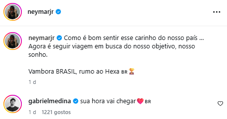 Post do Gabriel Medina