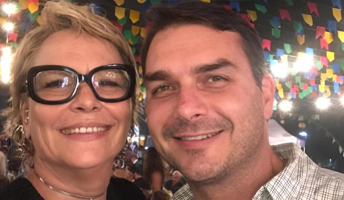 Rogéria e Flávio Bolsonaro