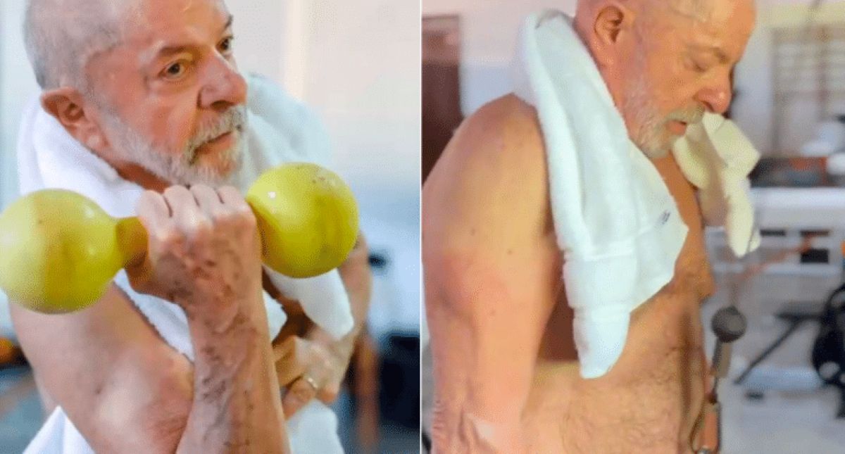 Lula treina (Foto: Reprodução/ Redes Sociais/ Captura de Tela)