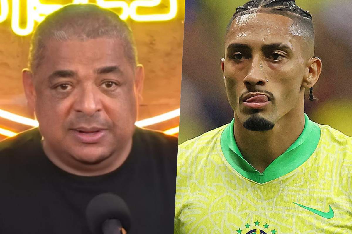Vampeta e o jogador Raphinha Vampeta e o jogador Raphinha
