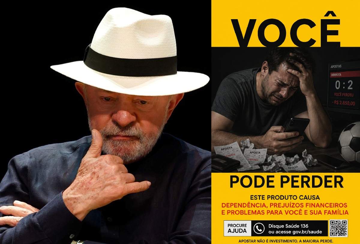 Lula e alerta em bet (Foto: Fernando Frazão/Agência Brasil // Design imaginativo dos futuros alertas Lula e alerta em bet (Foto: Fernando Frazão/Agência Brasil // Design imaginativo dos futuros alertas (não-oficial)/ Reprodução)