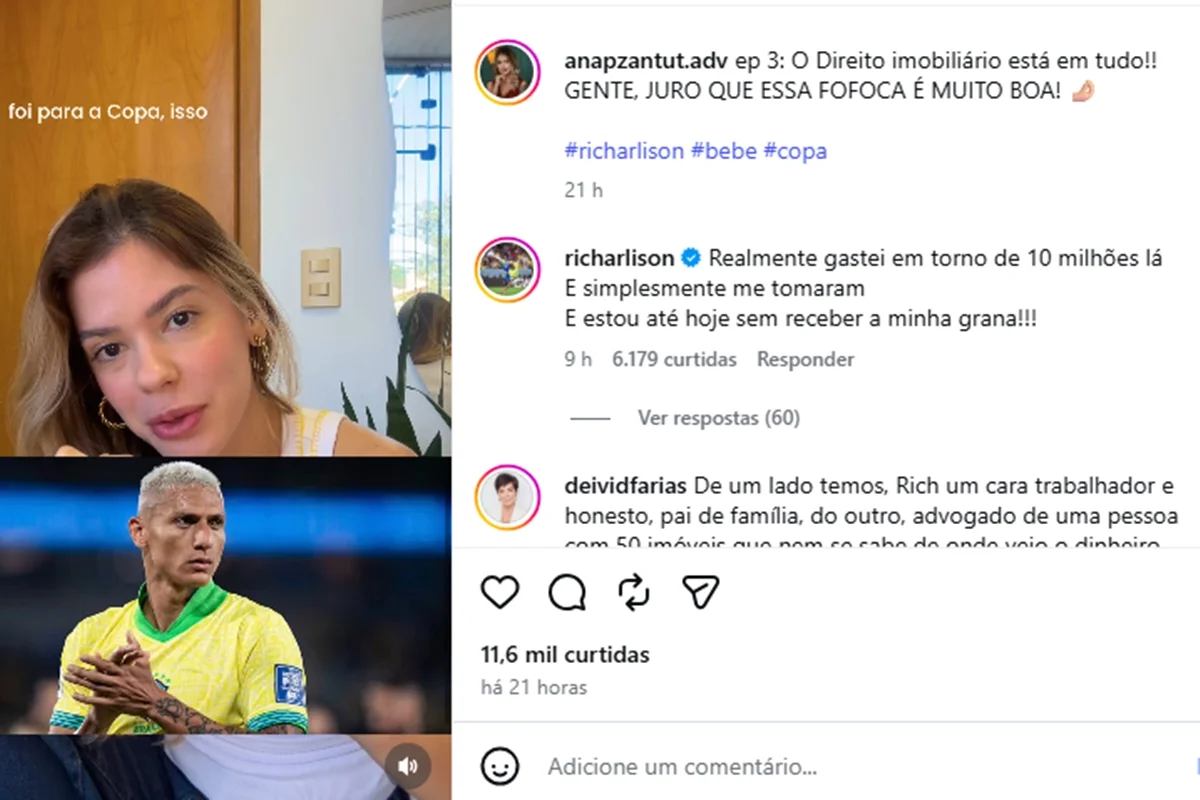 Comentário de Richarlison Comentário de Richarlison