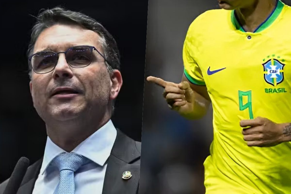 Flávio Bolsonaro e Richarlison Flávio Bolsonaro e Richarlison