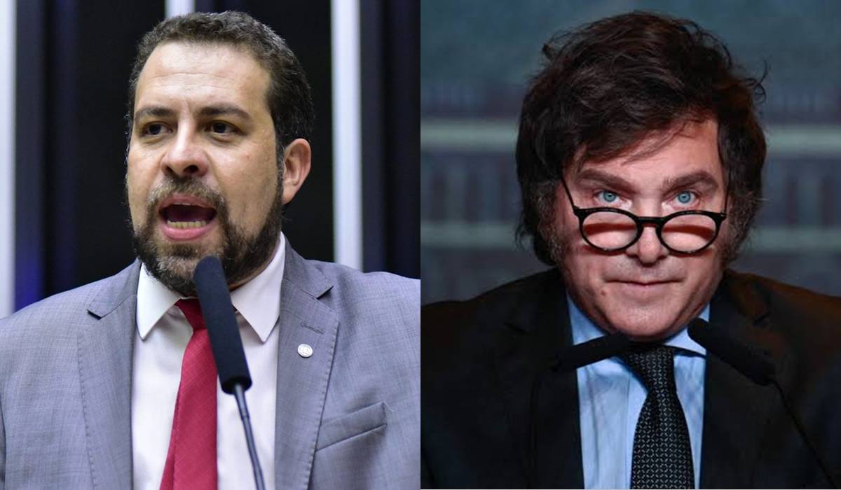 Guilherme Boulos e Javier Milei Guilherme Boulos e Javier Milei