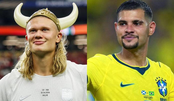 Haaland e Bruno Guimarães