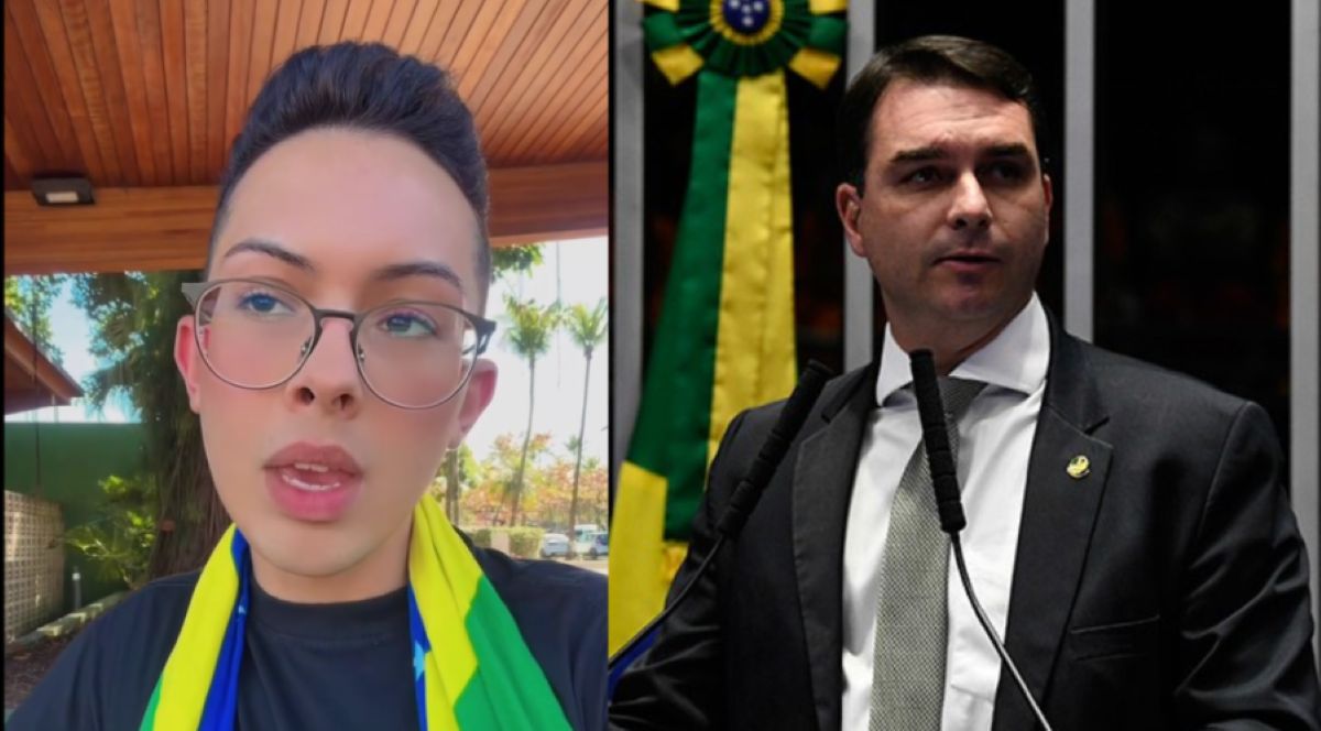 João Pedro Sastre Gay de Direita e Flávio Bolsonaro (Reprodução/ Redes) João Pedro Sastre Gay de Direita e Flávio Bolsonaro (Reprodução/ Redes)