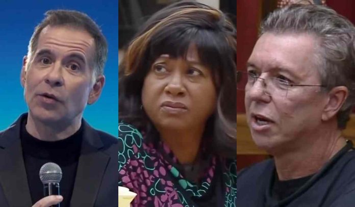 Leandro Hassum, Sheila e Boninho Leandro Hassum, Sheila e Boninho (Reprodução: Record)