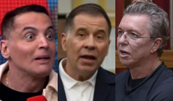 Leo Dias, Leandro Hassum e Boninho Leo Dias, Leandro Hassum e Boninho (Reprodução: Youtube/Record)