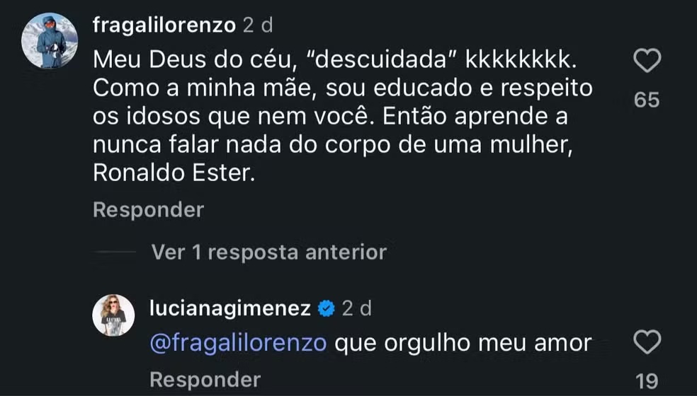 Lorenzo defende Luciana Lorenzo defende Luciana