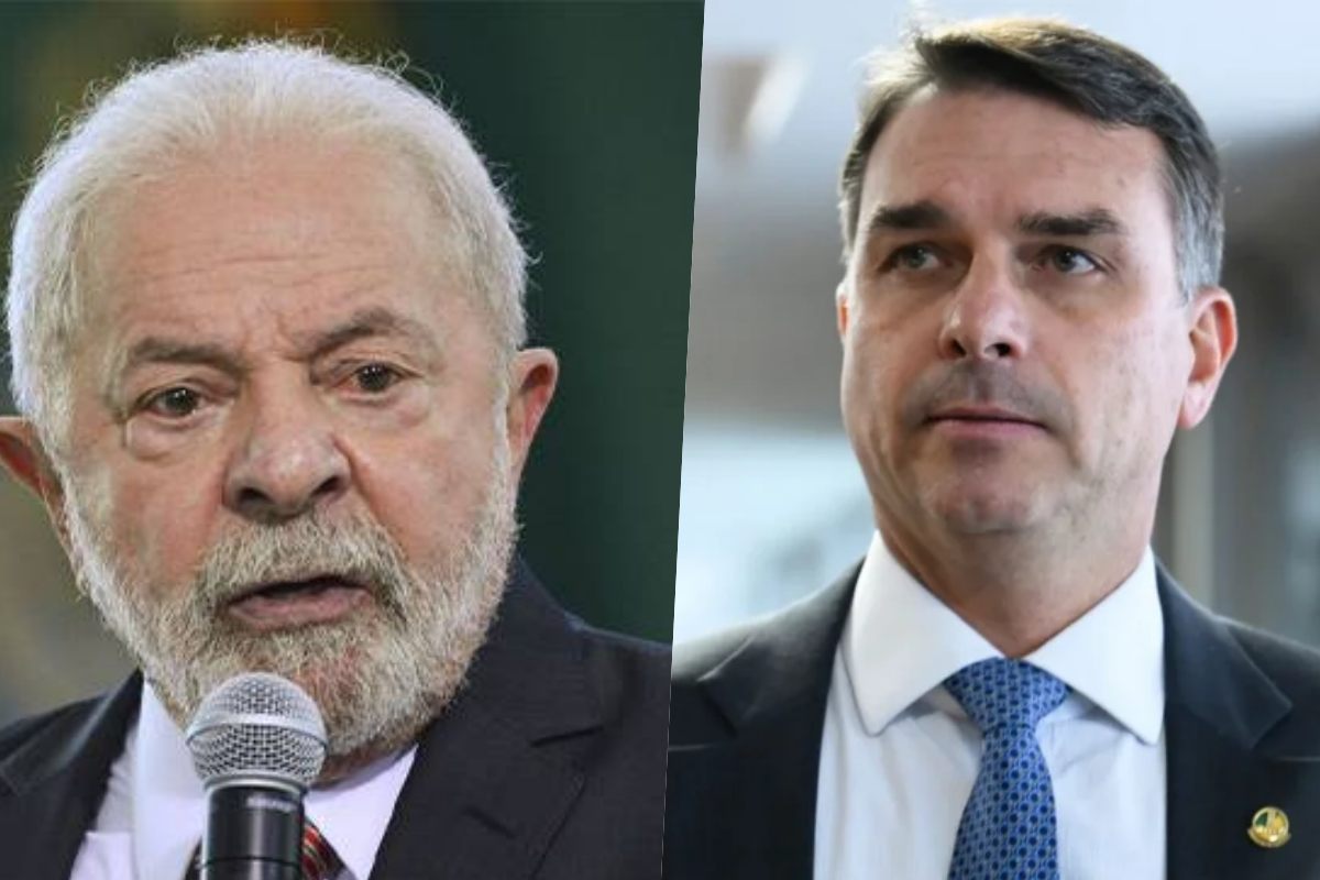 Lula e Flávio Bolsonaro Lula e Flávio Bolsonaro