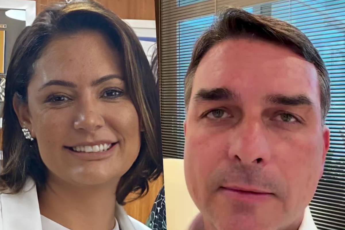 Michelle e Flávio Bolsonaro Michelle e Flávio Bolsonaro
