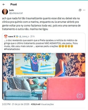 Post da Jude Paulla (Reprodução: Instagram)