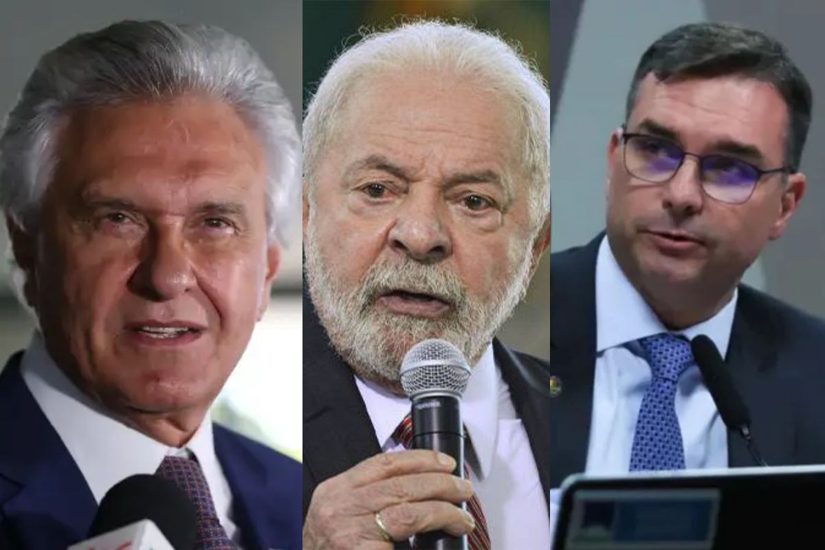 Ronaldo Caiado, Lula e Flávio Bolsonaro