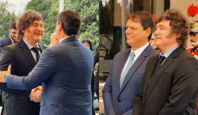 Tarcísio de Freitas e Javier Milei Tarcísio de Freitas e Javier Milei