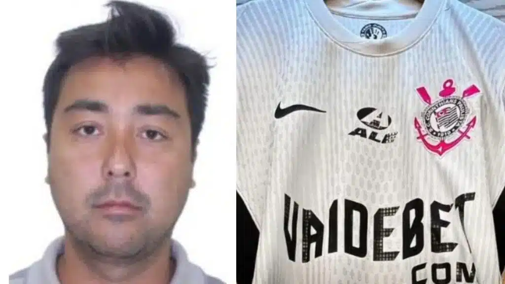 Victor Shimada supostamente do PCC e Vai de Bet, patrocinadora do Corinthians Victor Shimada supostamente do PCC e Vai de Bet, patrocinadora do Corinthians (Polícia Civil / Agência Corinthians)
