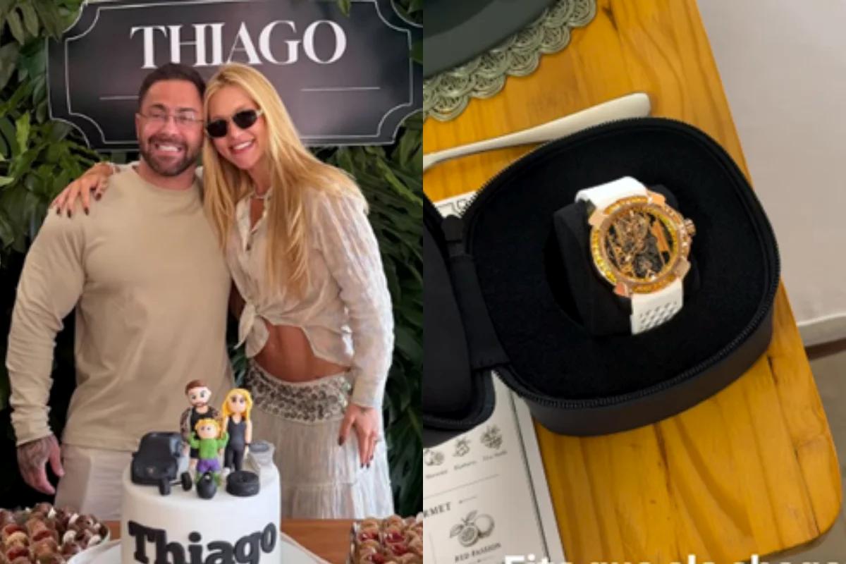 Virginia, Thiago Stabile e relógio Virginia, Thiago Stabile e relógio Reprodução/redes sociais.