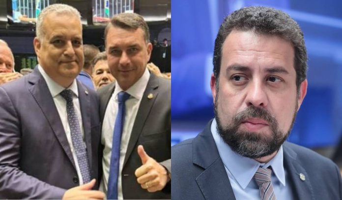 Alfredo Gaspar, Flávio Bolsonaro e Guilherme Boulos Alfredo Gaspar, Flávio Bolsonaro e Guilherme Boulos