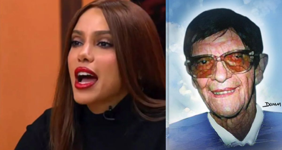 Anitta e Chico Xavier Anitta e Chico Xavier (Reprodução TV Brasil/ Santinho de desencarne)