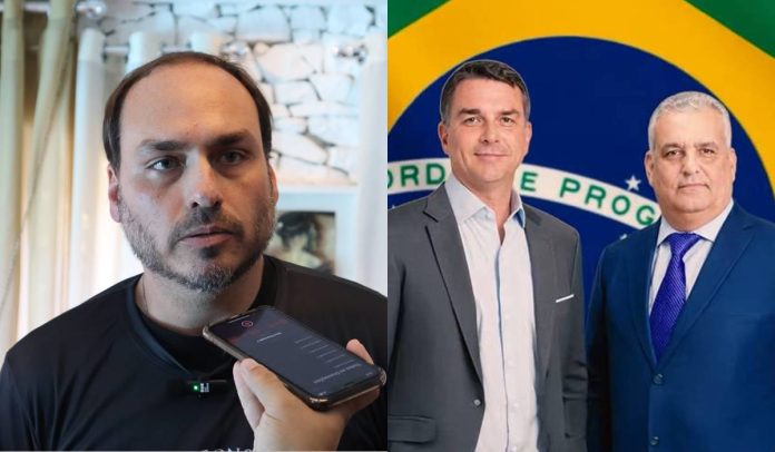 Carlos, Flávio Bolsonaro e Alfredo Gaspar Carlos, Flávio Bolsonaro e Alfredo Gaspar