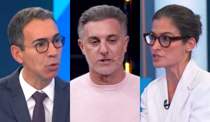 César Tralli, Luciano Huck e Renata Vasconcellos