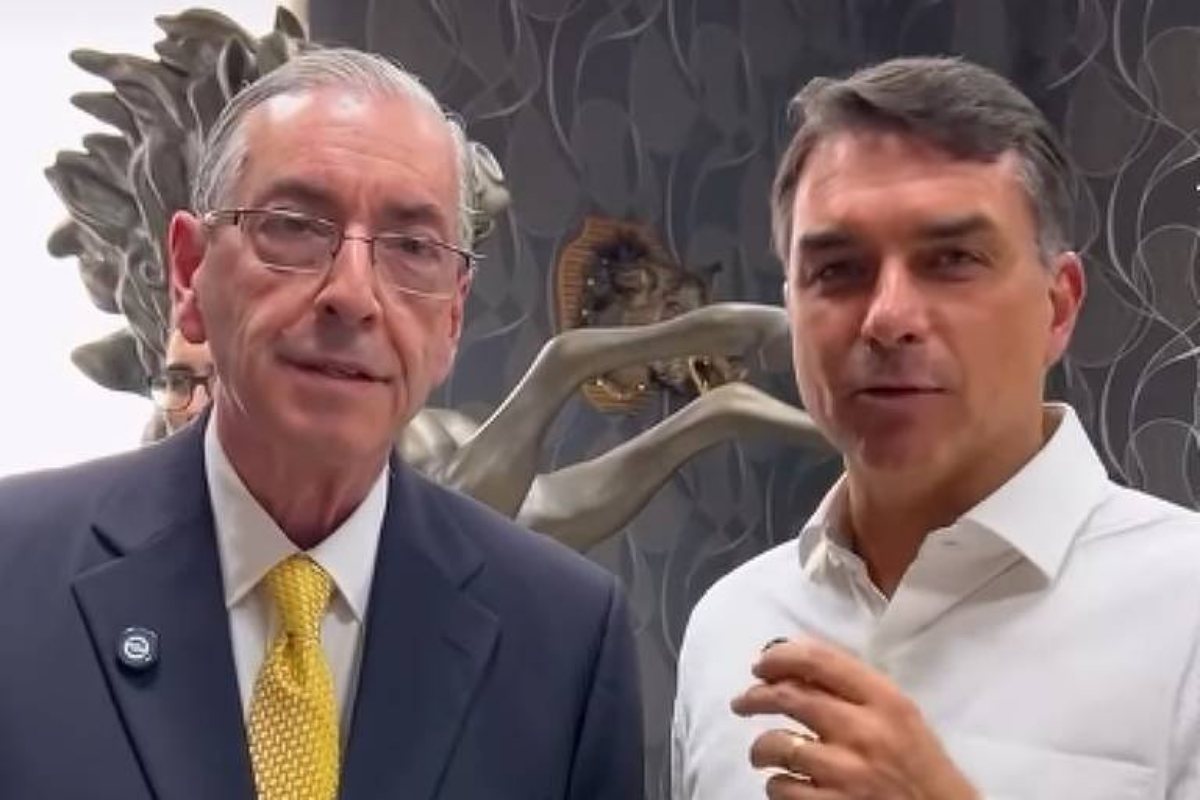 Eduardo Cunha e Flávio Bolsonaro Eduardo Cunha e Flávio Bolsonaro