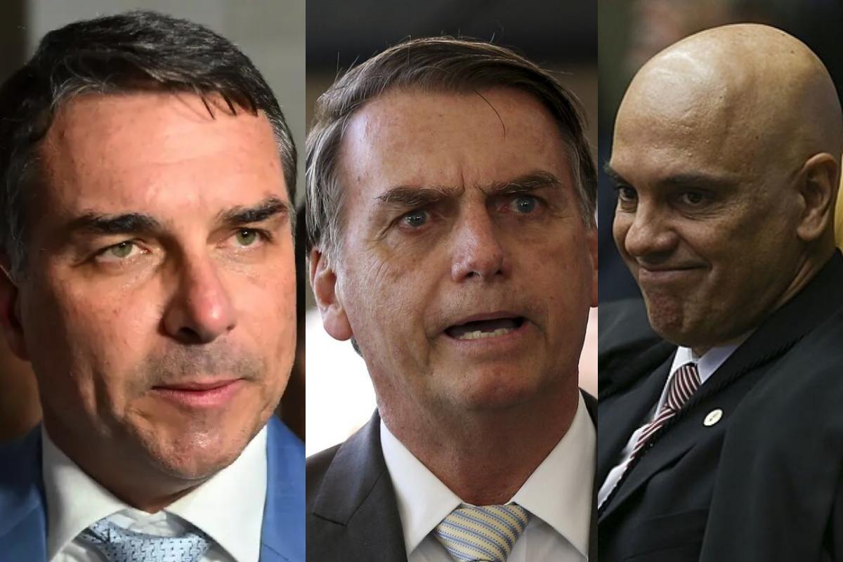 Flávio, Bolsonaro e Alexandre de Moraes