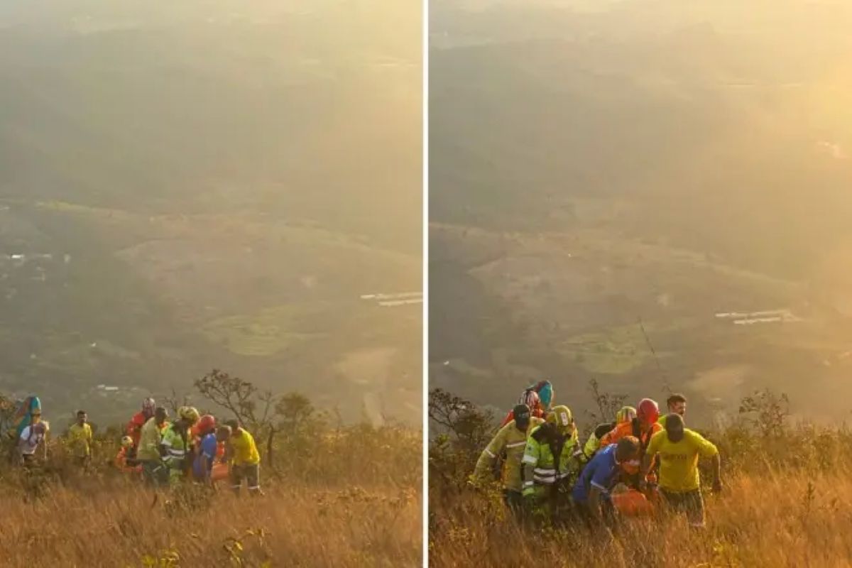 Mulher cai do Topo do Mundo (Divulgação/ Bombeiros) Mulher cai do Topo do Mundo (Divulgação/ Bombeiros)