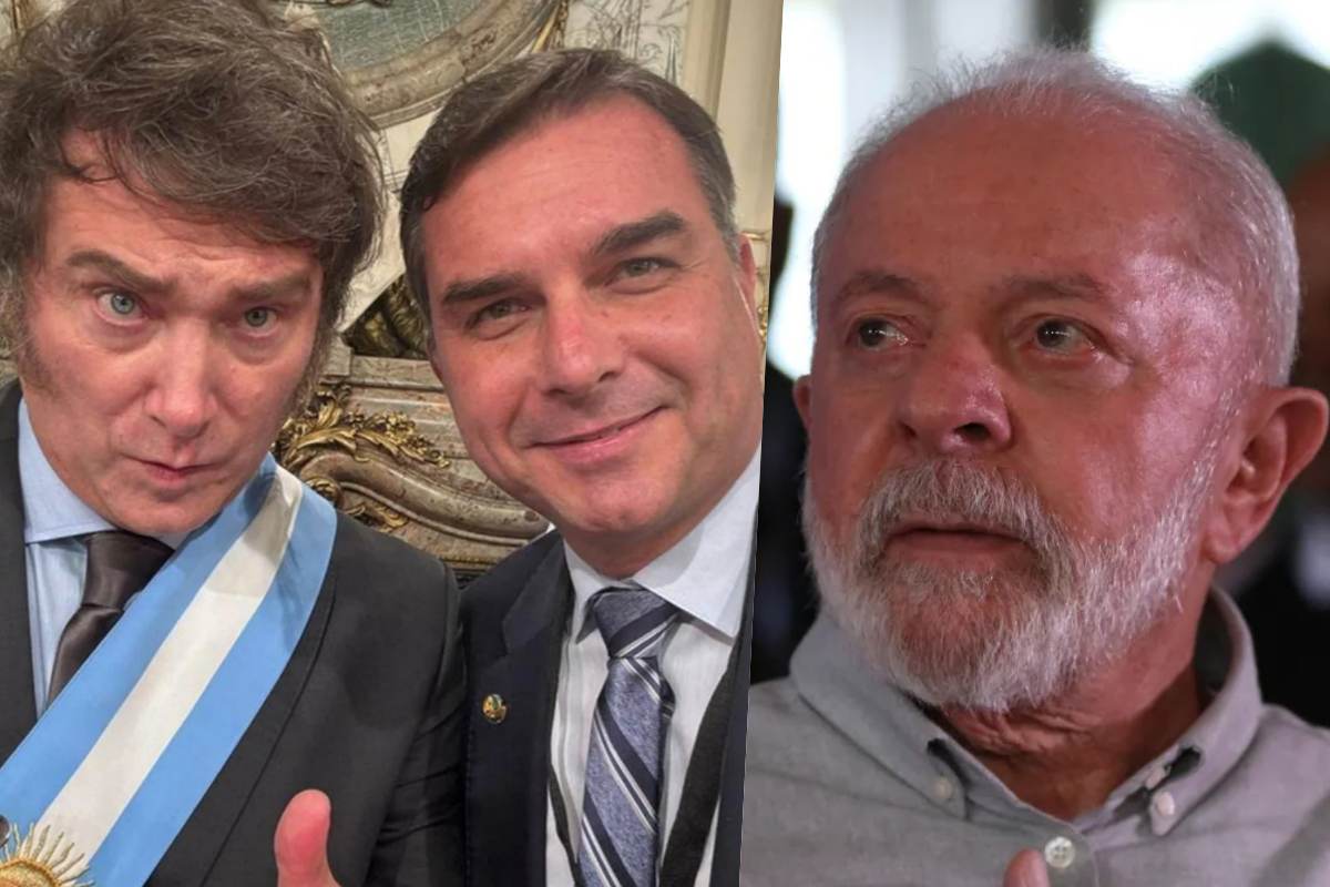 Javier Milei, Flávio Bolsonaro e Lula Javier Milei, Flávio Bolsonaro e Lula