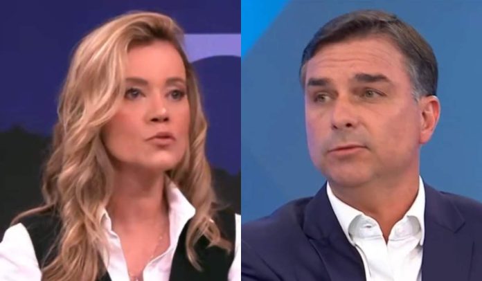 Natuza Nery e Flávio Bolsonaro Natuza Nery e Flávio Bolsonaro