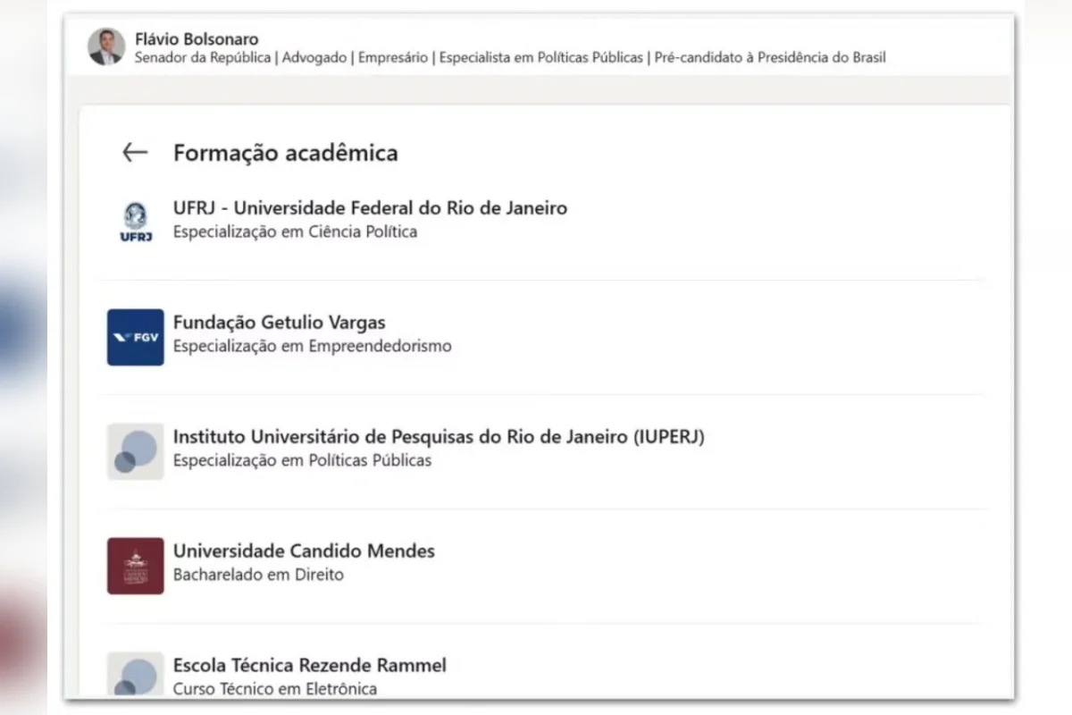 Perfil Flávio Bolsonaro, redes