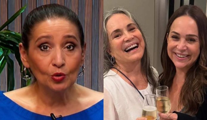 Sonia Abrão, Regina Duarte e Gabriela Duarte Sonia Abrão, Regina Duarte e Gabriela Duarte (Reprodução: RedeTV!/Instagram)