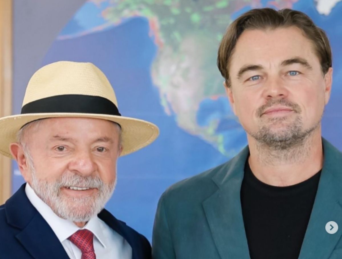 Lula encontra Leonardo DiCaprio, ator e vencedor do Oscar, no Palácio do Planalto — Foto: Ricardo Stuckert