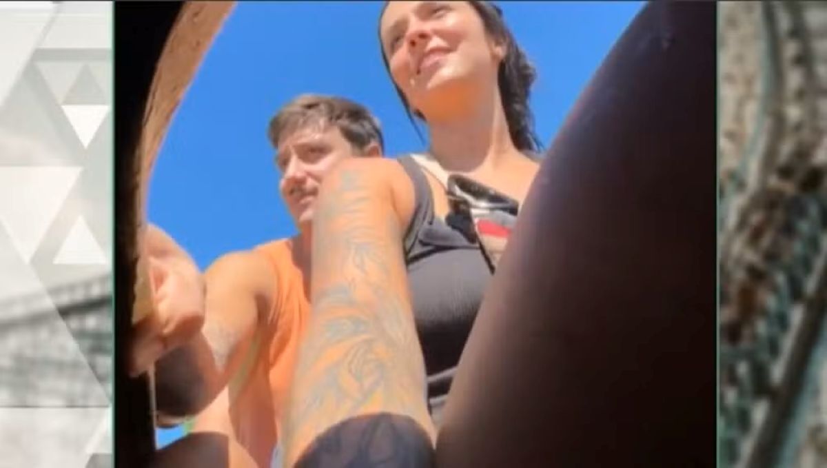 Jovem antes de sair de montanha-russa no Hopi Hari Foto: Reprodução/TV Globo