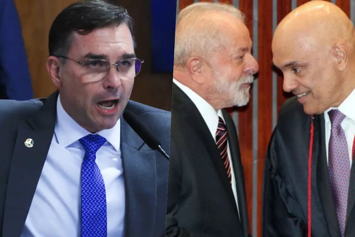 Flávio Bolsonaro, Lula e Alexandre de Moraes Flávio Bolsonaro, Lula e Alexandre de Moraes