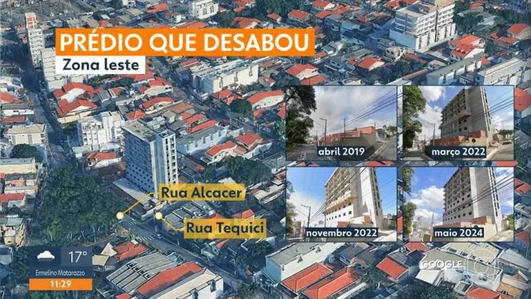 Imagens mostram evolu&ccedil;&atilde;o da obra do pr&eacute;dio que desabou da Zona Leste de SP