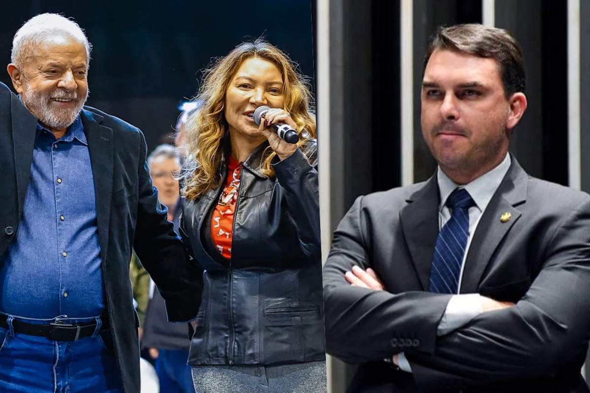 Lula, Janja e Flávio Bolsonaro Lula, Janja e Flávio Bolsonaro