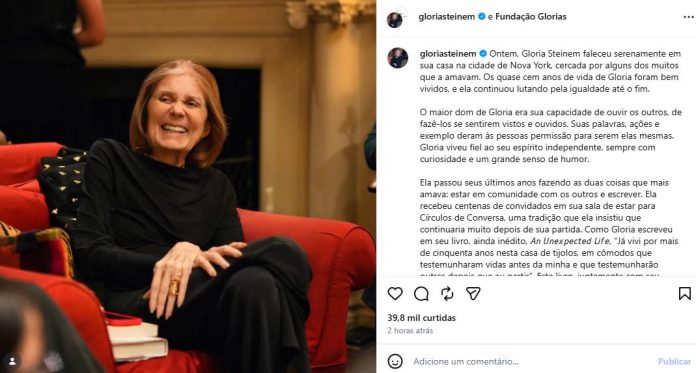 Morre Gloria Steinem