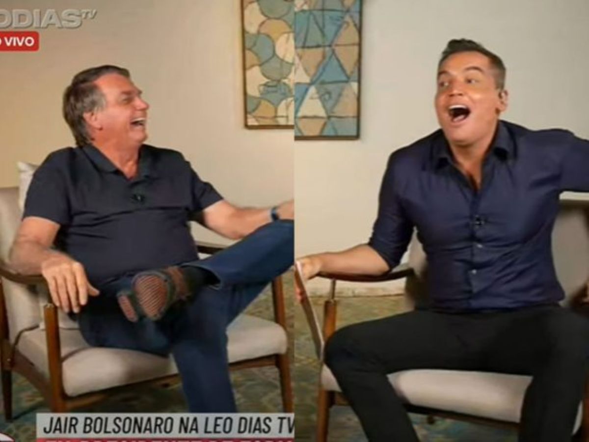 Bolsonaro e Leo Dias (Foto: Reprodução/ Leo Dias TV)