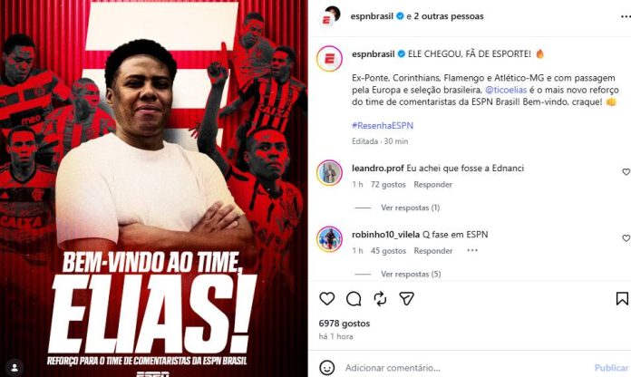 Post da ESPN sobre Elias