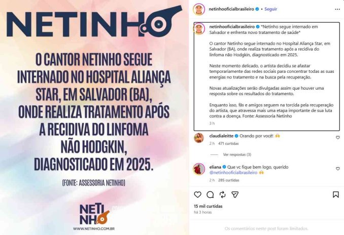 Post Eliana, Claudia Leitte e Netinho (1) Post Eliana, Claudia Leitte e Netinho (Reprodução: Instagram)