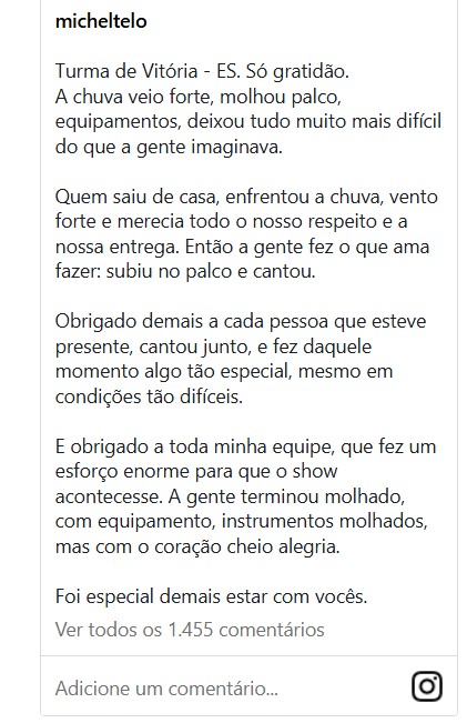 Print instagram Michel Teló Print instagram Michel Teló