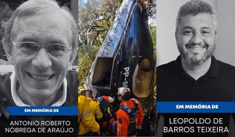 Roberto Nóbrega e Leopoldo de Barros também estavam em helicóptero com o cantor Rick