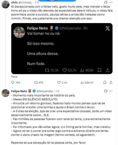 Comentário do Felipe Neto