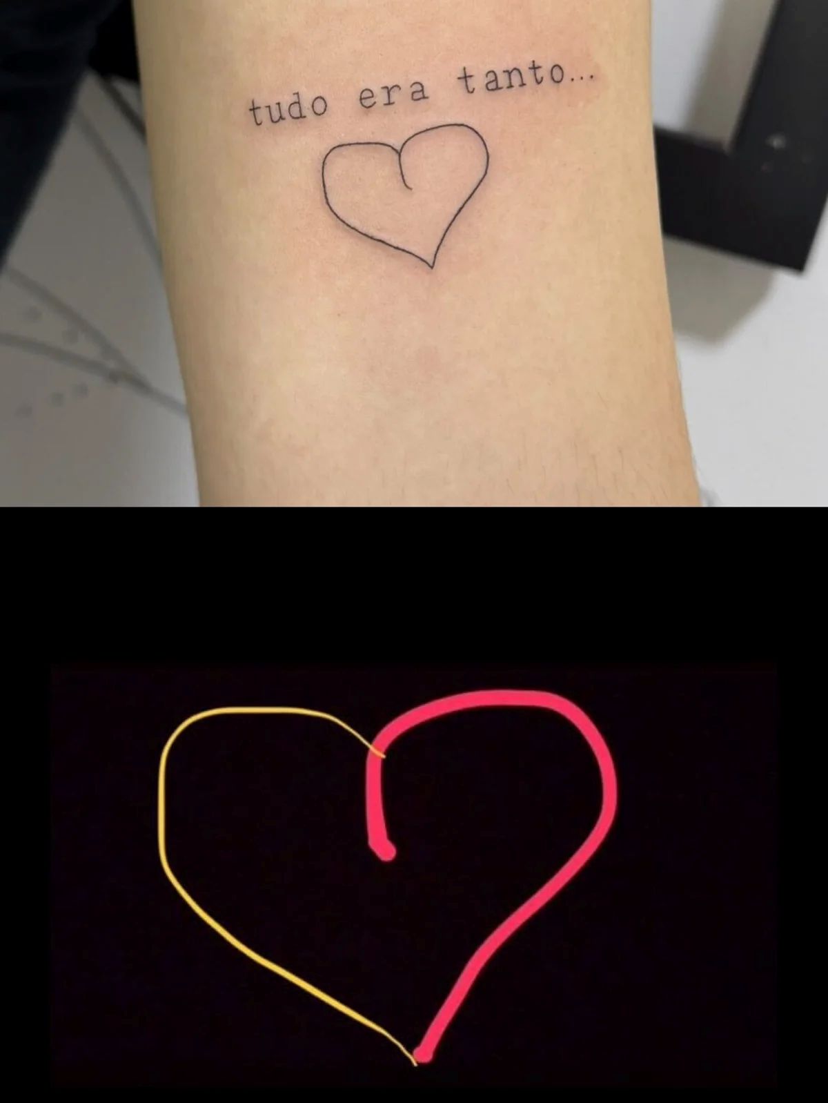 Fã tatuou coração feito por Lua Blanco Fã tatuou coração feito por Lua Blanco Twitter/Reprodução/ @AcervoRNU
