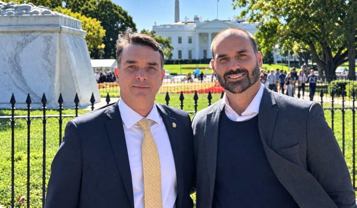 Fl&aacute;vio Bolsonaro e Eduardo Bolsonaro (Reprodu&ccedil;&atilde;o: X, antigo Twitter)
