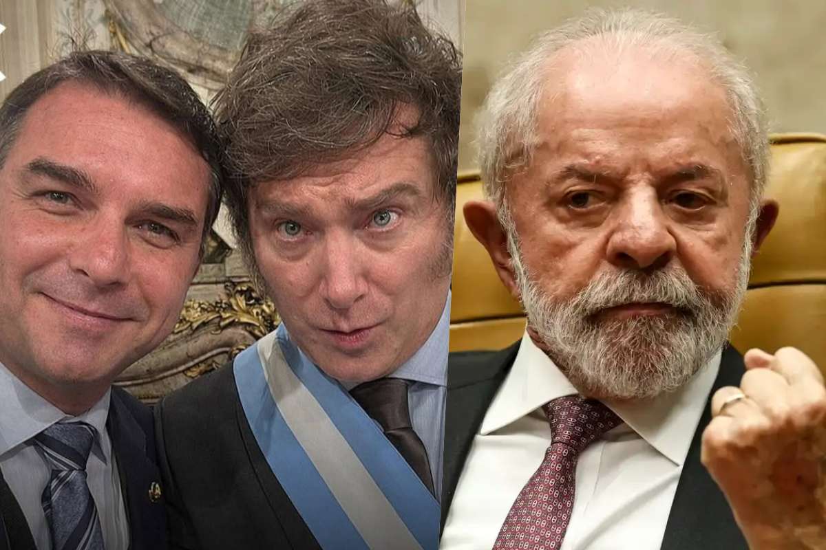 Flávio Bolsonaro, Javier Milei e Lula
