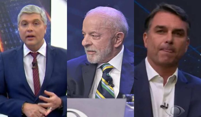 Joel Datena, Lula e Flávio Bolsonaro Joel Datena, Lula e Flávio Bolsonaro (Reprodução: Band TV)