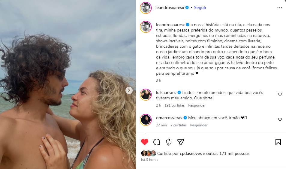 Lua Blanco e Leandro Soares - print Instagram