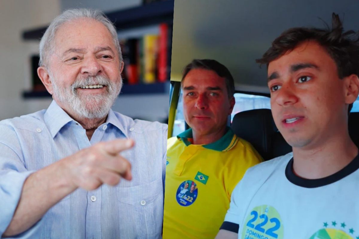 Lula, Flávio Bolsonaro e Nikolas Ferreira Lula, Flávio Bolsonaro e Nikolas Ferreira