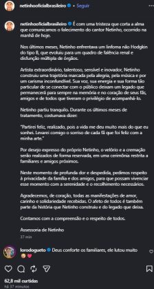 Nota equipe de Netinho